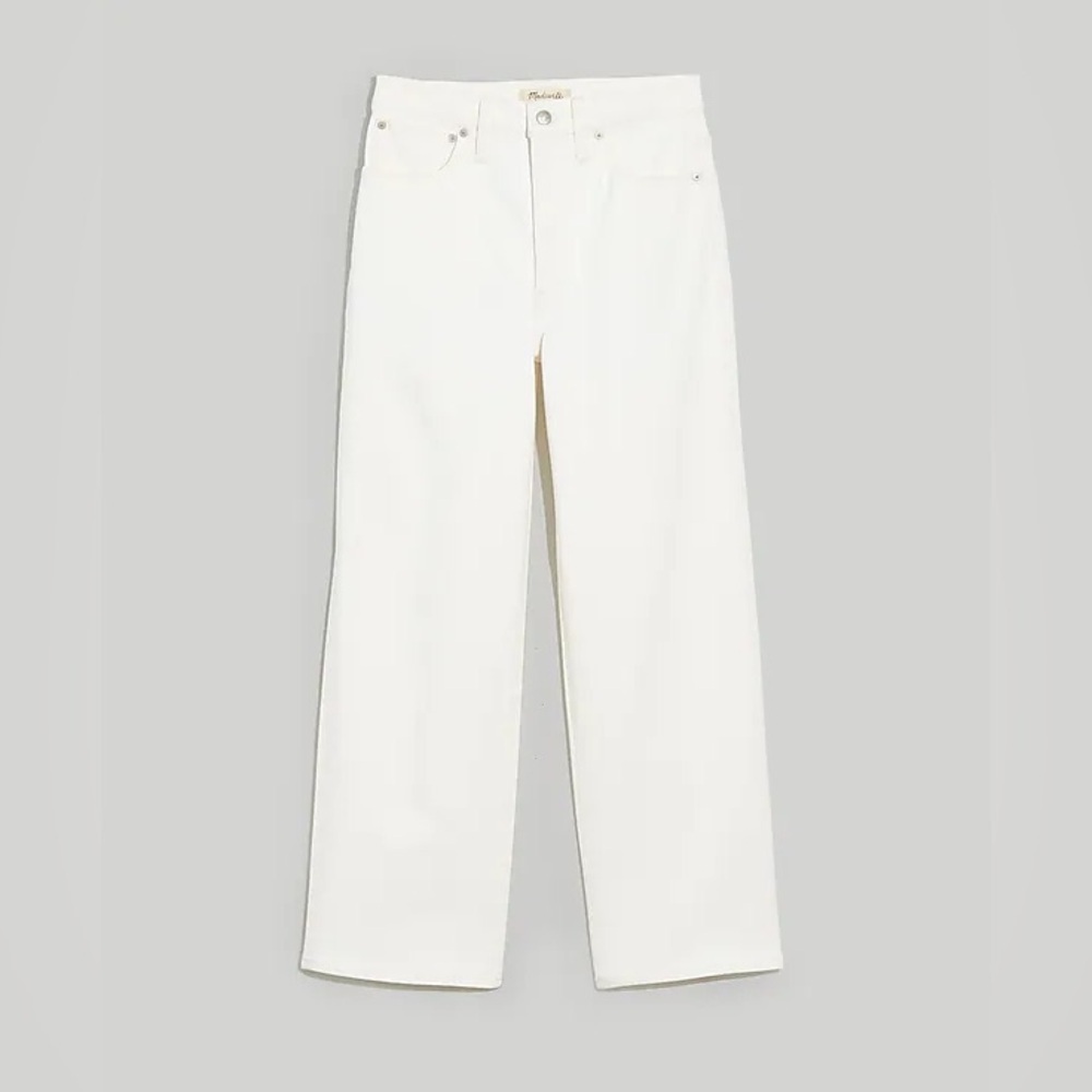 Madewell The Perfect Vintage Wide-Leg Crop Jean in Tile White - Picture 2 of 10
